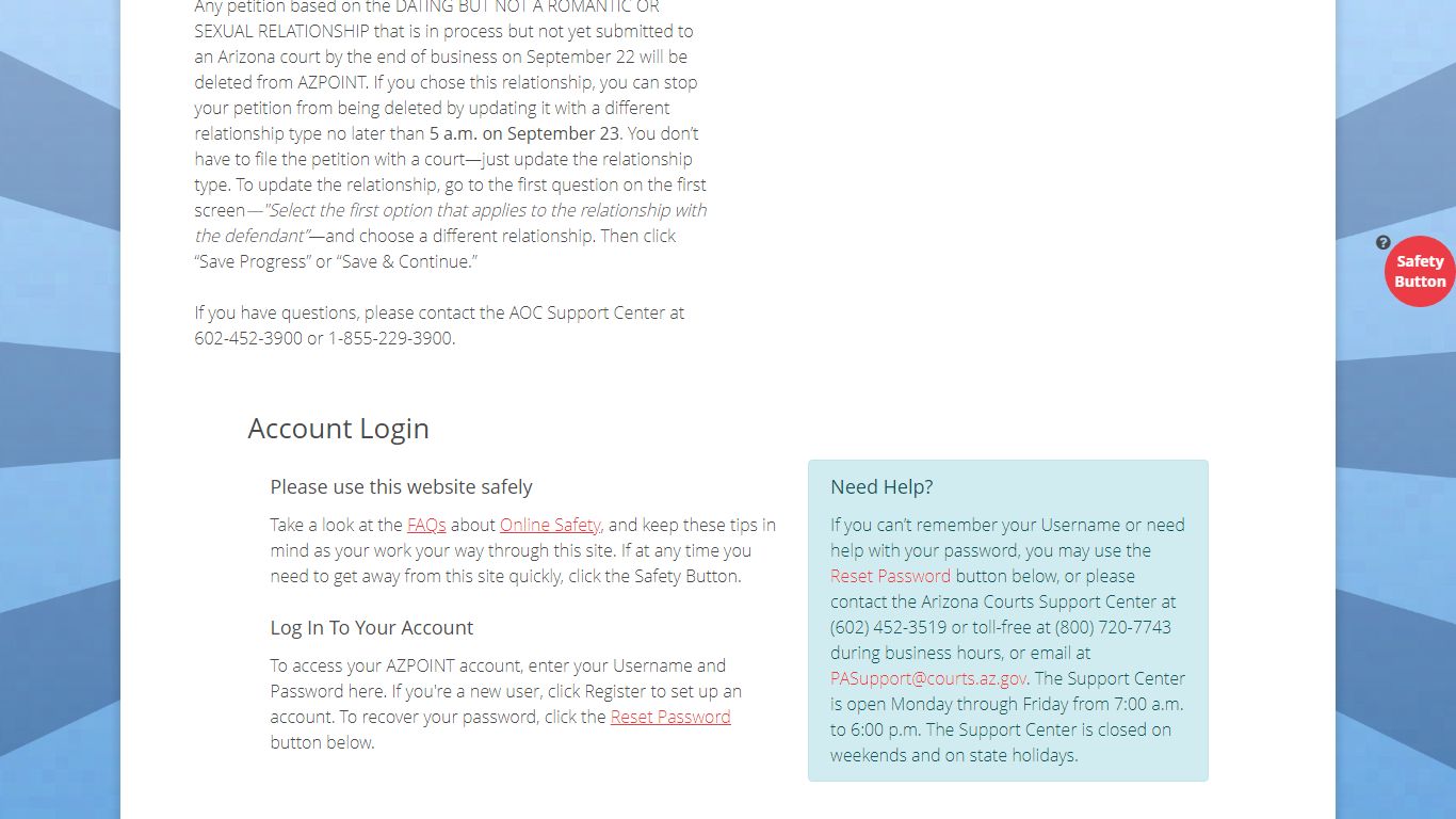 Login - AZPoint Protective Orders